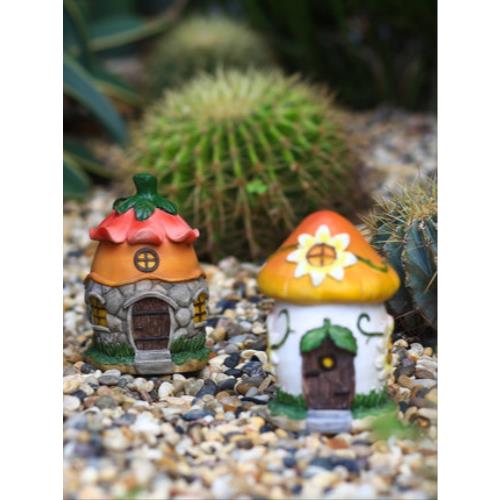 야외 조형 모형 귀여운 작은 버섯 집 장식 화분 풍경 다육 미경 정원 홈피쉬
