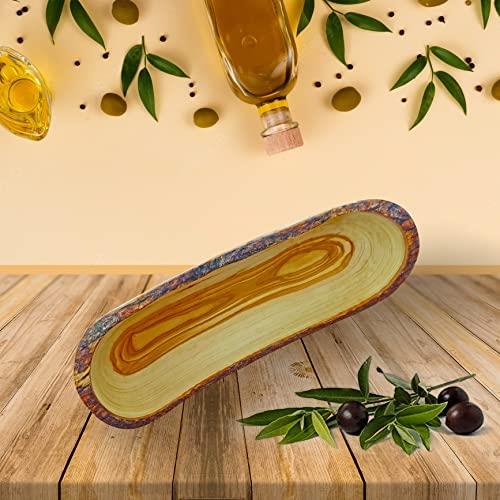 올리브나무 바게트 빵그릇 스낵 직사각형 장식 과일 수제 다용도 25cm-634246
