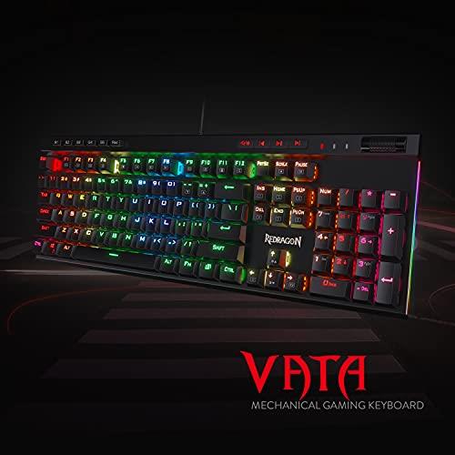 키보드 미국 레드드래곤 K- 580 VATA RGB LED 백라이트 기계식 게임용 매크로 키- 585084