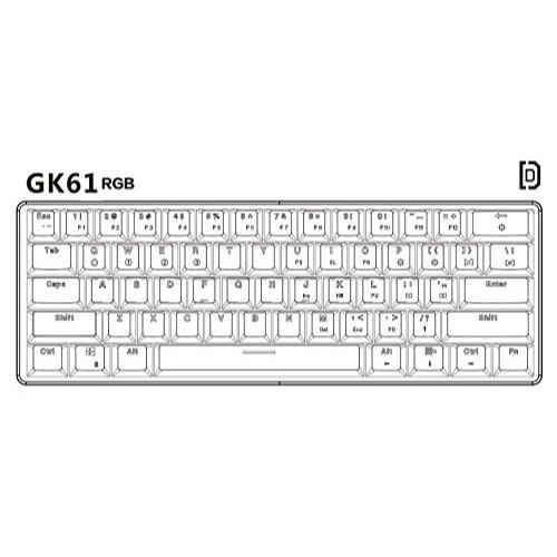 키보드 미국 GK61 기계식 게임용 61 키 멀티 컬러 RGB 조명 LED 백라이트 게이머용 유선 - 585081