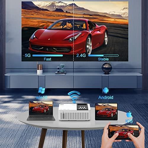 휴대용 미니 빔 프로젝터 미국 5G WiFi 및 블루투스를 지원하는, 2023년 9,000루멘 풀 HD 1080P 지원 휴대용 HDMI, USB
