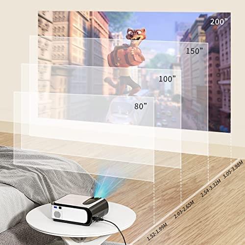 휴대용 미니 빔 프로젝터 미국 멀티미디어 홈시어터 비디오 용 8000루멘 및 풀 HD 1080P를 갖춘 Patviti 휴대용 호환 USB
