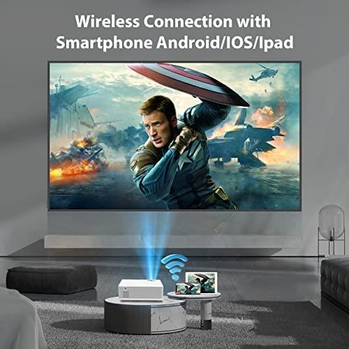 휴대용 미니 빔 프로젝터 미국 업데이트된 WiFi 및 블루투스 비디오, 9500L 풀 HD 1080P 지원 홈 무비