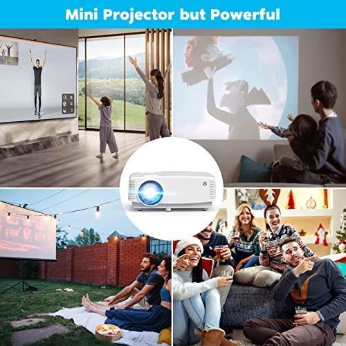 휴대용 미니 빔 프로젝터 미국 아오캉 7500 루멘 HD 휴대용 1080P 풀HD 지원, 스마트폰과 호환되는 영화