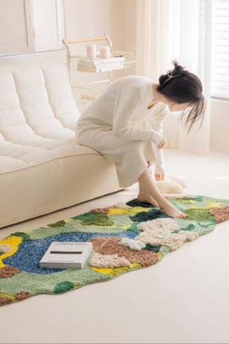 북유럽 에일리언 카펫 소파 담요 침대옆 침실 매트 복숭아꽃 거실 베란다
