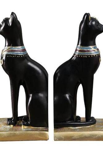앤티크 이집트 고양이 라이트 럭셔리 장식 모델하우스 블랙 빈티지 인테리어