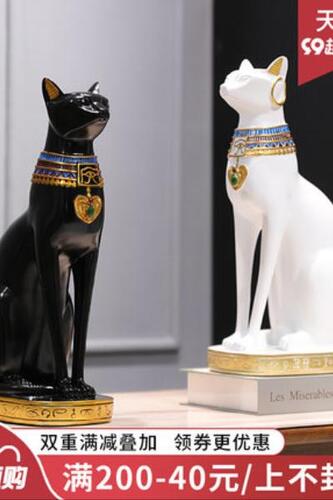 초부고양이 이집트 고양이 신 흑백 거실 와인 홈 빈티지 인테리어