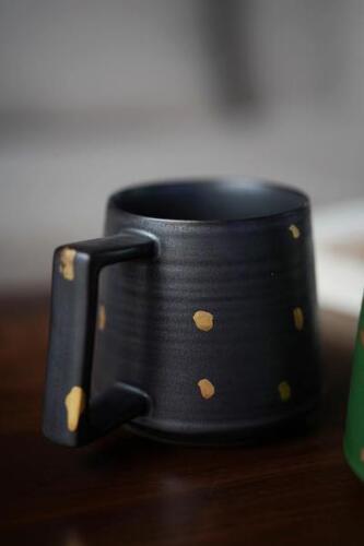디자인 엔틱 카페 머그컵 라지 뚜껑 달린 도자기 물컵 빈티지 프리미엄