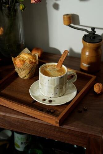 디자인 엔틱 카페 머그컵 핸드메이드 거친 커피잔 일본식 빈티지 물컵 수저접시