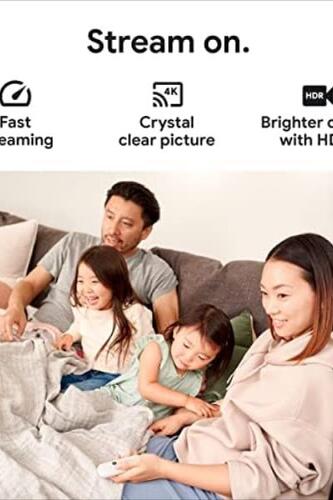 구글 크롬캐스트 with 구글 TV (4K)  음성 검색이 가능한 스트리밍 스틱 엔터테인먼트 영화, 쇼, 라이브 TV를 4K HDR로 시청-639501