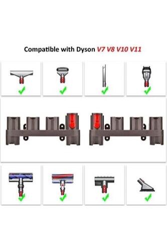 다이슨 툴 미국 V15 V7 V8 V10 V11 SV10 SV11 청소기용 도킹 스테이션 액세서리 홀더 부착 정리함 (2팩, 10개의 수납 어댑터)-640049