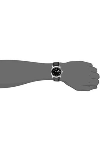 시티즌 쿼츠 남성 가죽 스트랩이 달린 스테인리스 스틸 캐주얼 블랙(BF0580-06E) 미국 시계-641299