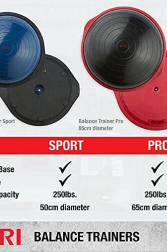 헬스볼 요가 밸런스볼 미국 SPRI 밸런스 트레이너 돔 모양 미끄럼 방지 베이스가 있는 하프 운동 볼 프로(65cm) 또는 스포츠(50cm)-641945