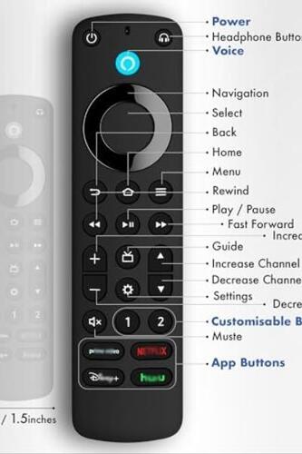 스마트 TV용 음성 기능 핏으로 교체 리모컨 프로 스틱(2세대, 3세대, 라이트, 4K), 핏 큐브(1세대) 미국-642407