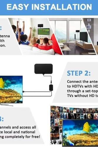 2024 증폭 HD 디지털 TV 안테나 400마일 장거리 실내 실외 서포트 4K 8K 1080p 파이어 스틱 미국-642392