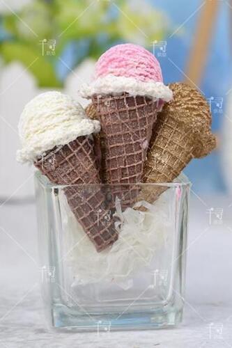 DDlife 6pcs 여름 콘 실리콘 퐁당 초콜릿 캔디 케이크 장식 세트 미국 아이스크림 메이커 몰드-642537
