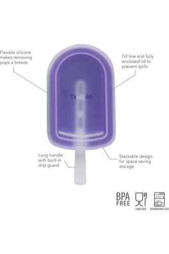 Tovolo 스택형 클래식 팝 4종 세트로 엉킴 없는 냉동 트리트먼트 미국 아이스크림 메이커 몰드-642541
