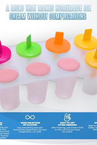 제조기 아이스 팝 8pcs 아기 팝시클 미니 아이들을 위한 재사용 가능 미국 아이스크림 메이커 몰드-642546