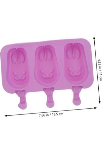 키하우스 1세트 토끼 치즈 어린이용 금형 이스터 모양 미니 실리콘 아이스 크래프트 미국 아이스크림 메이커 몰드-642589