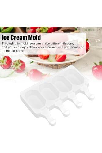 멀티그리드 실리콘 아이스바 내열 재사용 만들기 주방 DIY 도구 (4각형) 미국 아이스크림 메이커 몰드-642567