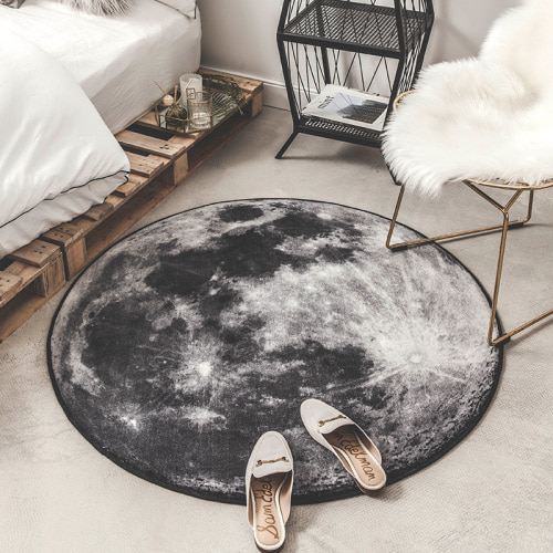 원형 러그 카페트 창의적인 개성의 달 서재 원형 카펫 거실 소파의 깔깔이-22293192475525