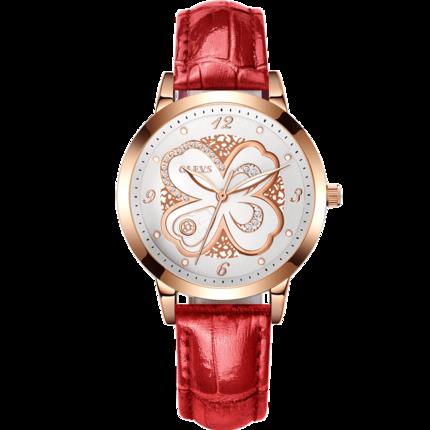 여성 가죽 밴드 손목시계 에우리 시계 행운의 여신 네잎클로버 여자 시계 패션-502933