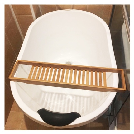 욕조트레이 욕실 목욕 다목적 미끄럼 방지 욕조 선반 대나무 욕조 받침 선반-505796