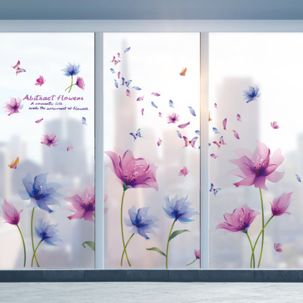 스티커 인테리어 벽지 거실 유리문 스티커 미닫이문 아이디어 벽지 자가점창 꽃-509760