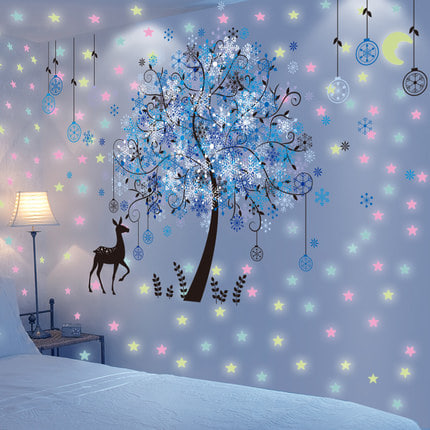 스티커 인테리어 벽지 3D입체어린이방 야광별 스티커 침실 아늑 캐릭터 벽 스-509799
