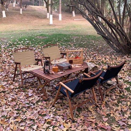 캠핑 경량 롤테이블 TNR크미트 원목 에그 테이블은 원목을 접어 야외 캠핑을 할 수 있습니다-514243
