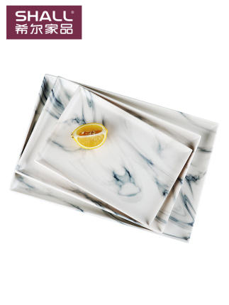 대리석 트레이 마블 북유럽 가정용 장방형 찻잔의 받침접시 물컵 과일받침-517007