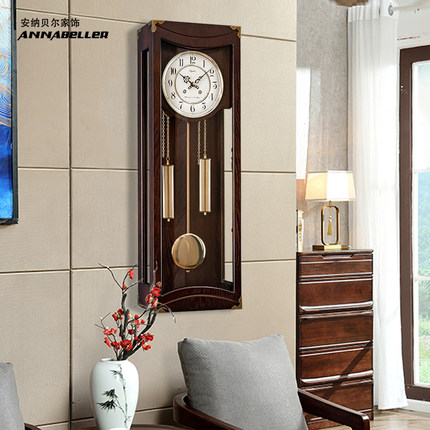 앤틱 빈티지 시계 정시 음악보시 빈티지 중국식 벽시계 거실 구식 골동품 시계-520421