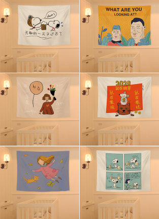 벽에거는천 월행잉 캐릭터 애니메이션 인스타 벽면 장식 기숙사 방 배치-521000