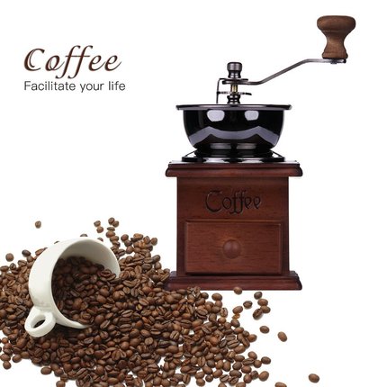 원두 커피 분쇄기 그라인더 원목 클래식손연마기 커피연삭기 분쇄기 손-521080