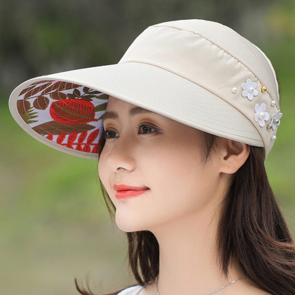 햇빛 가리개 태양 챙넓은 모자 썬캡 여자 래쉬가드 여름 캐주얼 한 여름 패션-522929