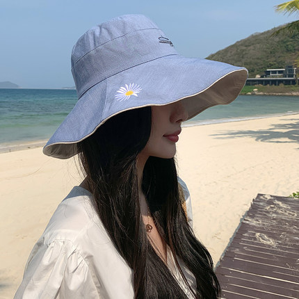 햇빛 가리개 태양 챙넓은 모자 데이지 벙거지 여하 썬캡 한장 패션-522996