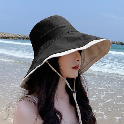 햇빛 가리개 태양 챙넓은 모자 극세사 어부모자 여자 차단 썬캡 ins-523087