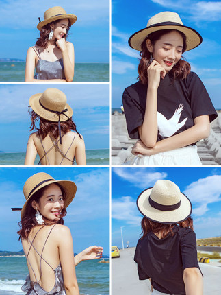 햇빛 가리개 태양 챙넓은 모자 밀짚모자 여자 여름 선캡 래쉬가드-523096