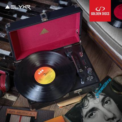 LP플레이어 레트로 영국 엘리XR 레트로 블랙 오프셋 레코드 레코더 휴대용-524473