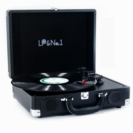 LP플레이어 레트로 빈티지 사운드 랩 휴대용 가죽 카세트 LP블랙-524520
