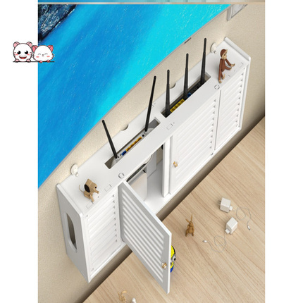 멀티탭 정리함 패치 패널 라이트 고양이 라우터 스토리지 박스 벽걸이 형 크리에이티브 이슈 박스 멀티미디어 통합-530821