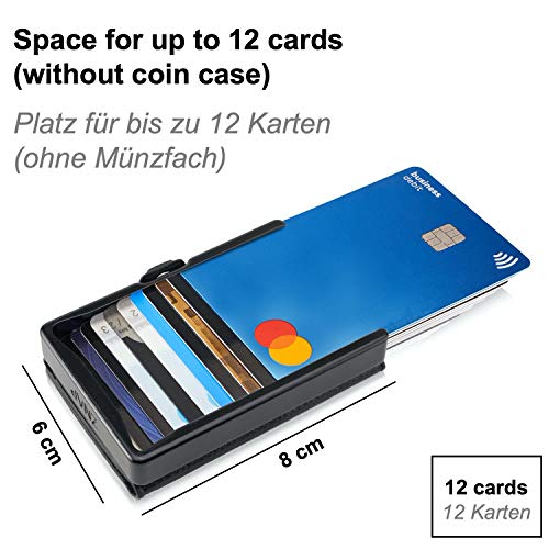 명품 카드 명함 지갑 독일출고알루미늄 머니 클립과 동전 주머니가있는 신용카드 케이스 슬림 지갑 블랙 코르크 가죽 머니 클립534709