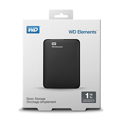 WD 1TB WD Elements 휴대용 USB 3.0 하드 드라이브 스토리지 (WDBUZG0010BBK-EESN) 외장형 하드 미국출고 -538486