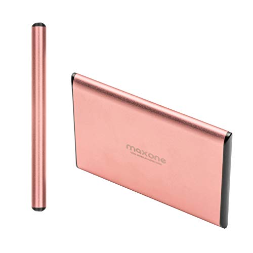 Maxone 1TB 울트라 슬림 휴대용 외장 하드 드라이브 HDD USB 3.0 for PC, Mac, Laptop, PS4, Xbox One-Rose Pink 외장형 하드 미국출고 -538494
