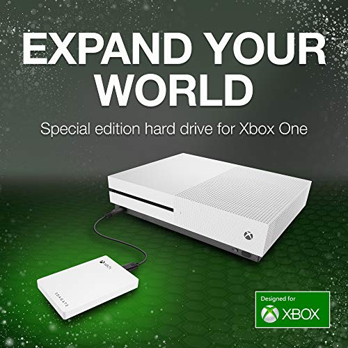 Xbox 2TB 외장 하드 드라이브 용 씨게이트 Seagate  게임 드라이브 휴대용 HDD, USB 3.0 – 흰색, Xbox One 외장형 하드 미국출고 -538500