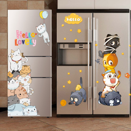 냉장고리폼 북유럽 크리에이티브 키친 냉장고 스티커 캐릭터 귀여운 포인트 스티커 에어컨 리모델링-539254