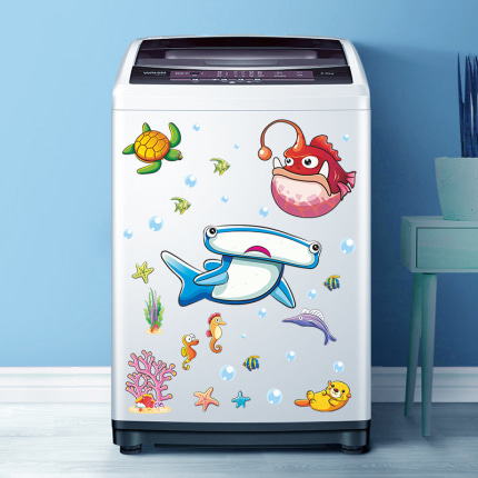 냉장고리폼 캐릭터 창의성 세탁기 패치 냉장고 스티커 에어컨 리뉴얼 자가장착장-539404