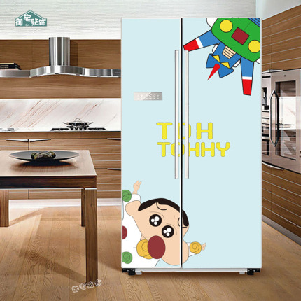 냉장고리폼 캐릭터 크레용 새 냉장고 짱구스티커 리퍼블릭 불투명 캐비닛 옷장-539430