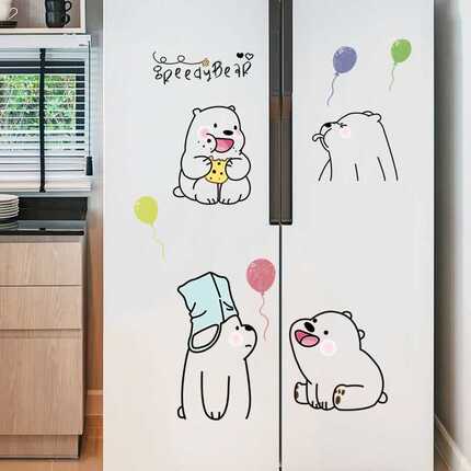냉장고리폼 냉장고 스티커 캐릭터 양문직사각냉장고 아이디어 큐티 캐릭터 패치 리뉴얼-539452