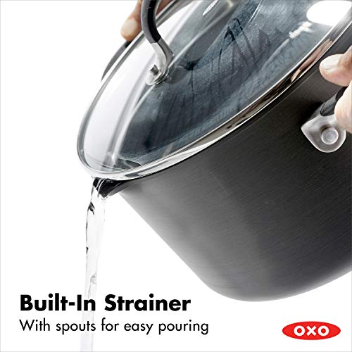 옥소 OXO 6쿼터 블랙 냄비 Good Grips Non-Stick Stock Pot with Lid, 6QT, Black  미국출고 -543823